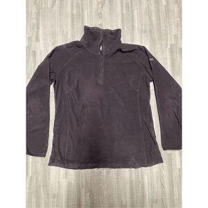 Columbia Fleece Pullover Shirt Womens L Long Sleeve Mock Neck Polyester 1/4 Zip
